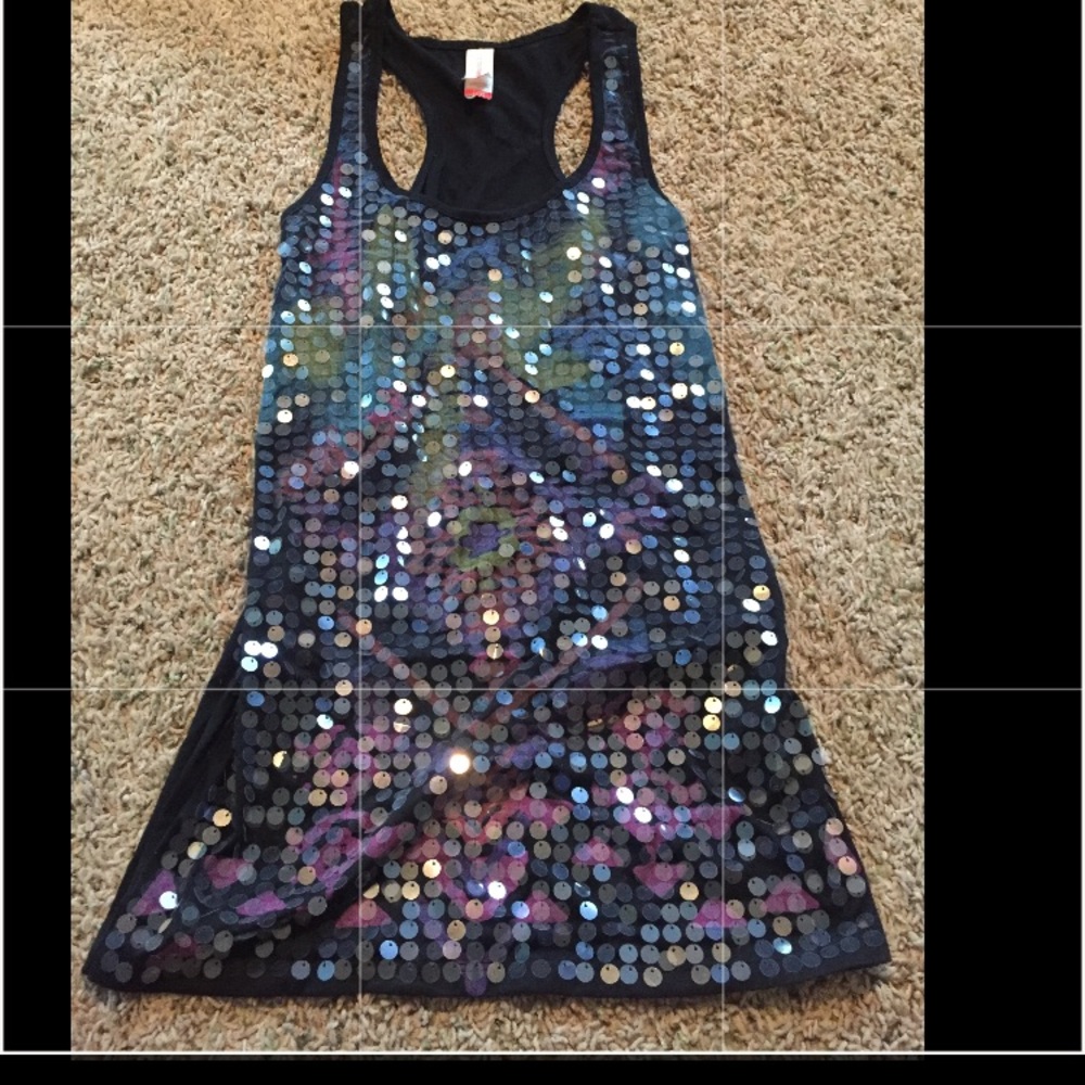 Black sequence racerback  tank